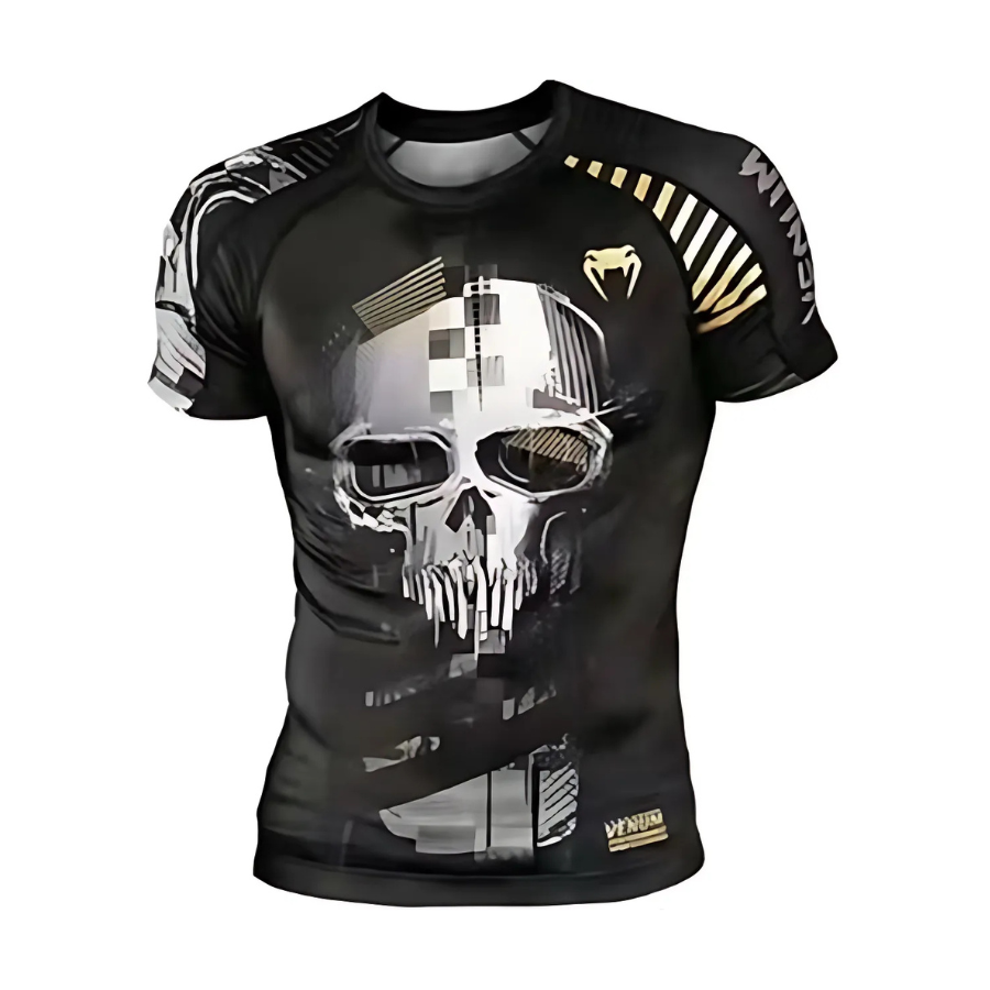 Venum professional skull rushguard | Venum rashguard shirt with skull design