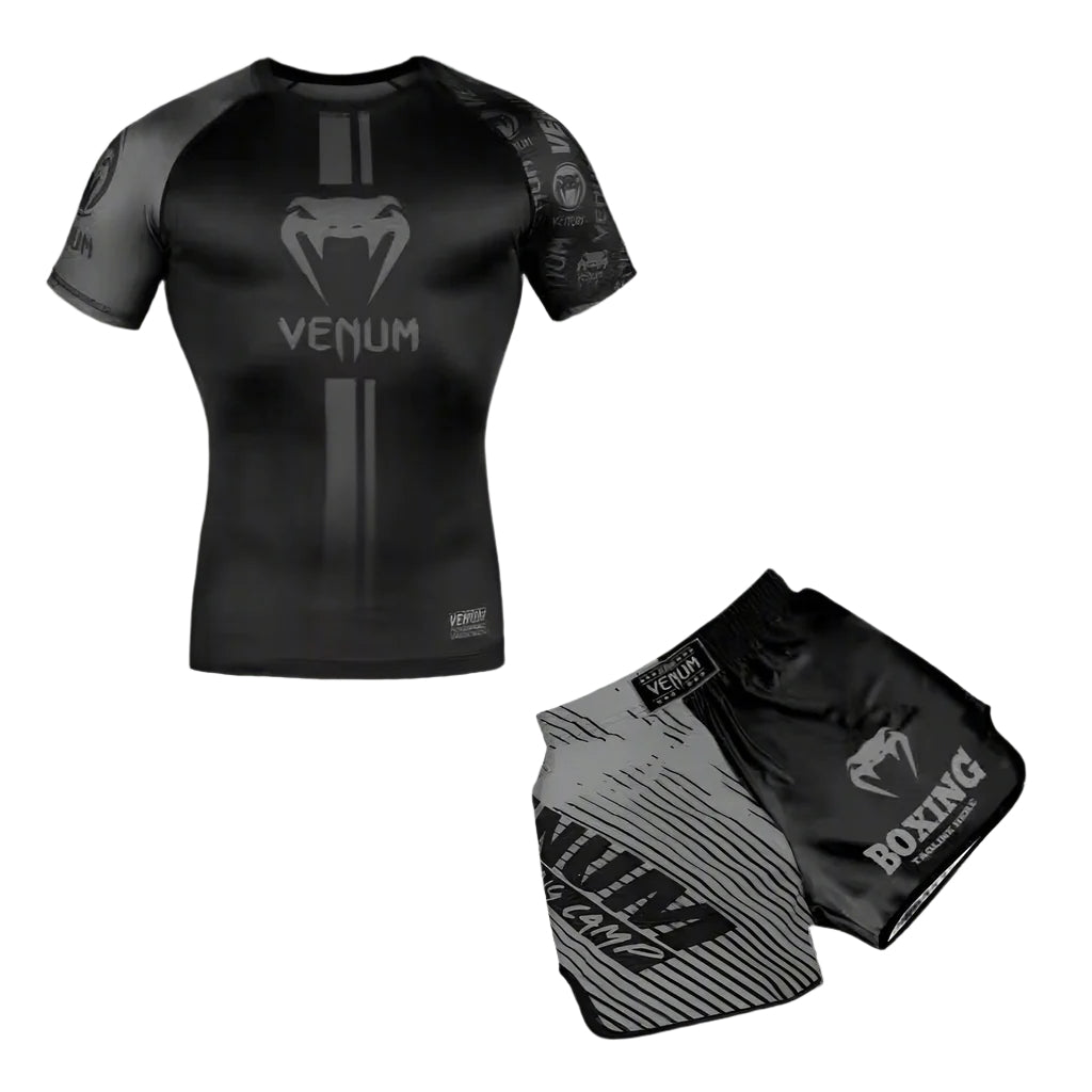 Venum professional black and grey set | סט ונום מקצועי בעיצוב שחור אפור