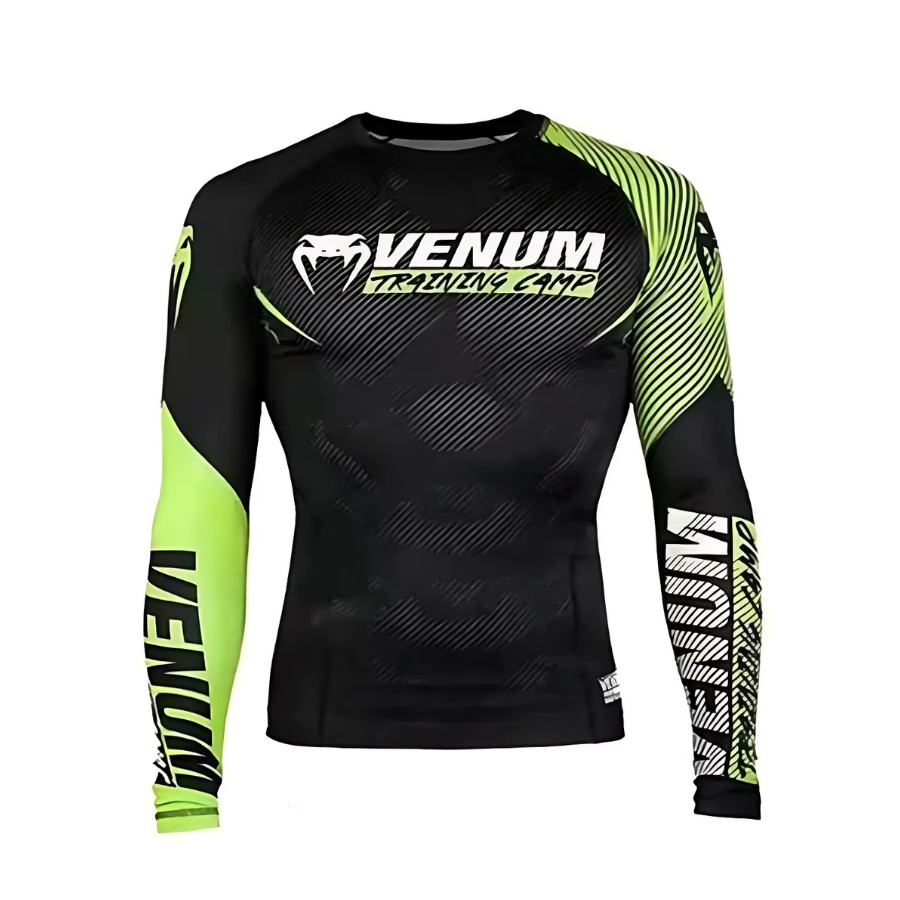 Venum professional green viper long rushguard MMA shirt | Venum long rushguard shirt in green viper design