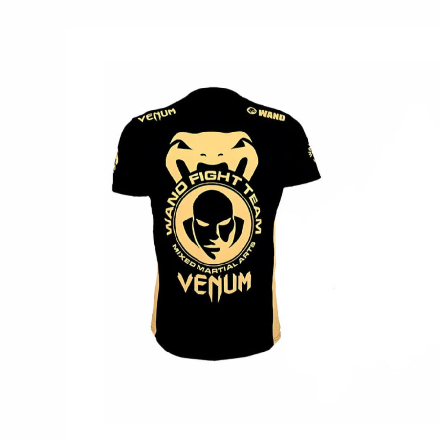 Venum gold wand Rushguard MMA shirt | חולצת ונום ראשגארד וואנד זהב