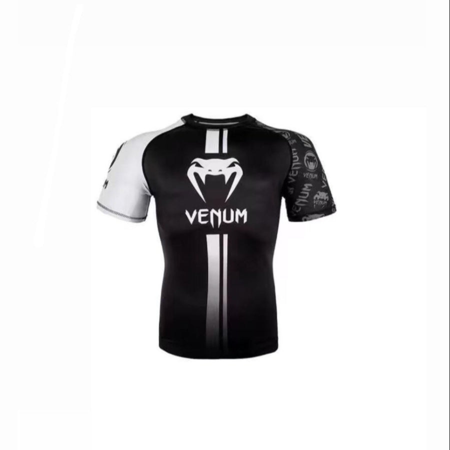 Venum professional rushguard MMA shirt | חולצת ונום ראשגארד לבן ושחור