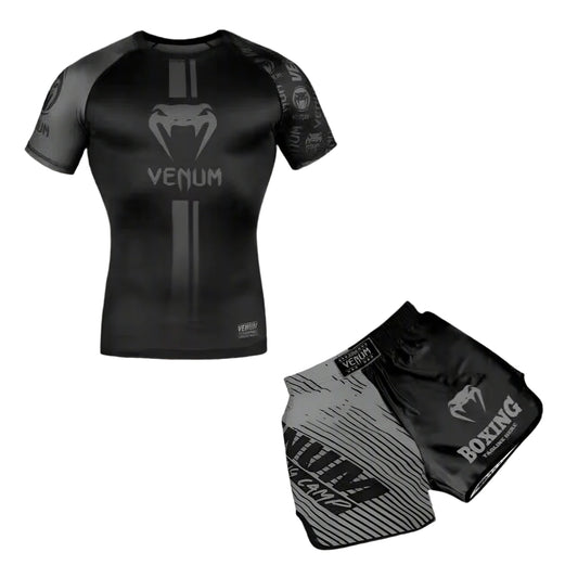 Venum professional black and grey set | סט ונום מקצועי בעיצוב שחור אפור