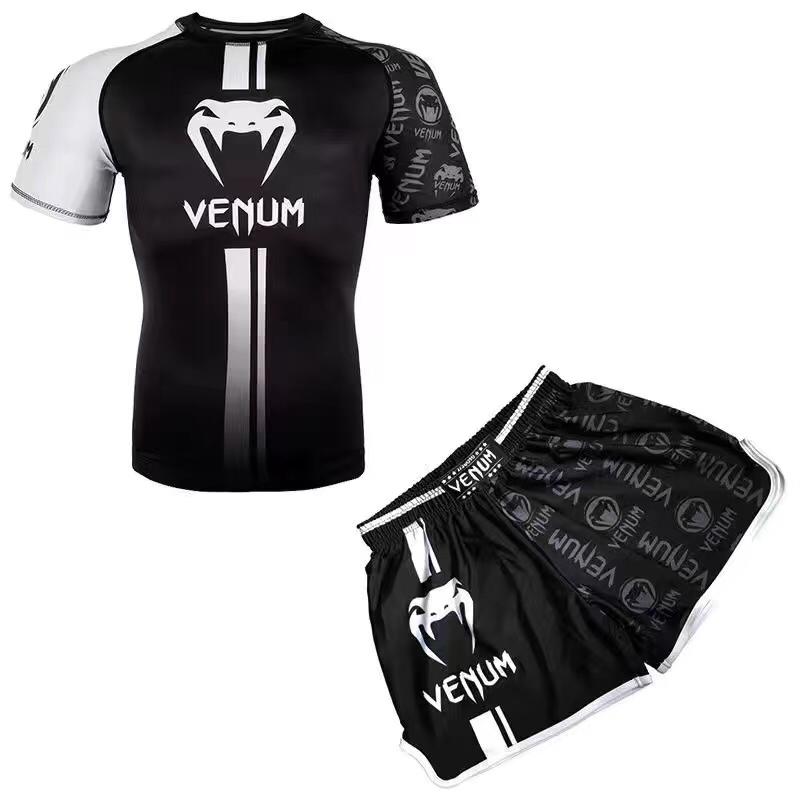 Venum professional black and white set | סט ונום מקצועי בעיצוב שחור לבן