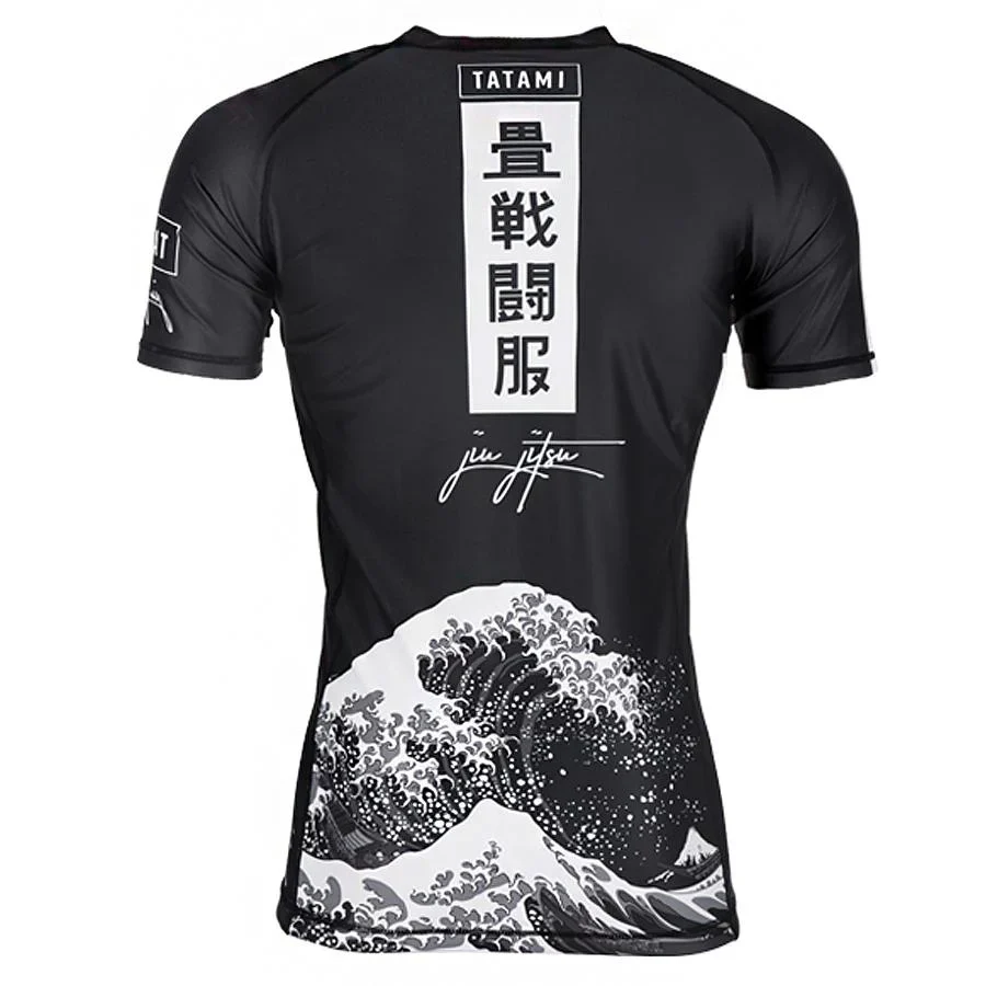 Tatami professional rushguard MMA shirt | חולצת ראשגארד טאטאמי גלים שחורים