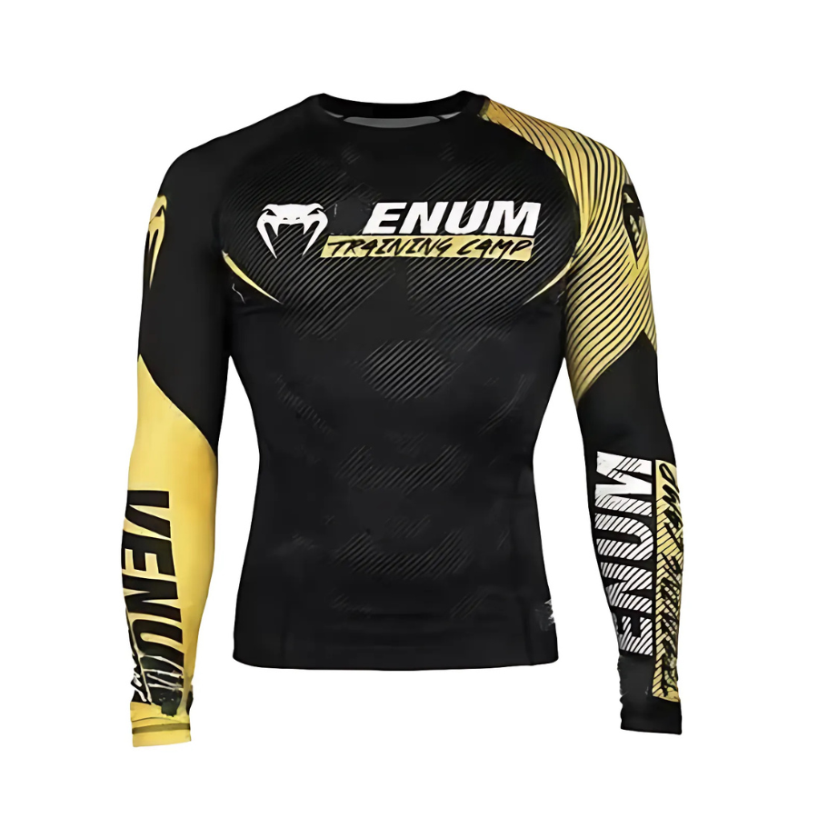 Venum professional yellow viper long rushguard MMA | חולצת ונום ראשגארד ארוכה בעיצוב וייפר צהוב